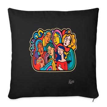 Pour nous, épouses et sœurs - Housse de coussin décorative 45 x 45 cm - noir - Devant