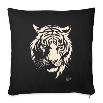 Oeil et tête du tigre - Housse de coussin décorative 45 x 45 cm - noir - Devant