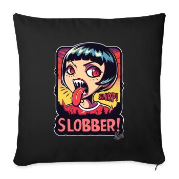 Cartoon of a Naughty Emo Zombie Girl - Sofa pillowcase 17,3'' x 17,3'' (45 x 45 cm) - black - Front