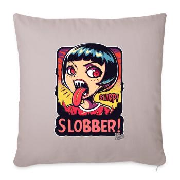 Dessin animé d’une vilaine fille zombie Emo - Housse de coussin décorative 45 x 45 cm - taupe clair - Devant