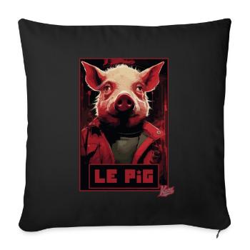 Fake Movie Poster of Le Pig: When Pigs Fly - Sofa pillowcase 17,3'' x 17,3'' (45 x 45 cm) - black - Front