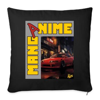 Anime Manga JDM Street Racing Car - Housse de coussin décorative 45 x 45 cm - noir - Devant