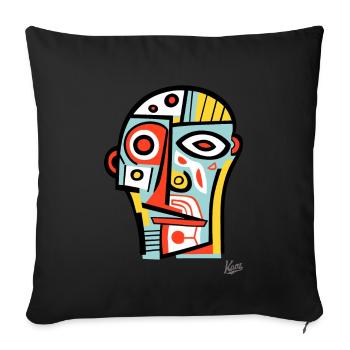 Abstract Cubism: The Head and the Face - Sofa pillowcase 17,3'' x 17,3'' (45 x 45 cm) - black - Front