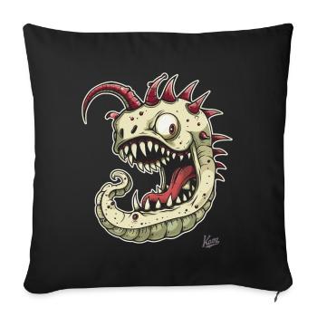 A strong, strange monster worm - Sofa pillowcase 17,3'' x 17,3'' (45 x 45 cm) - black - Front