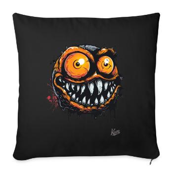 Quel visage de monstre cool et fou - Housse de coussin décorative 45 x 45 cm - noir - Devant
