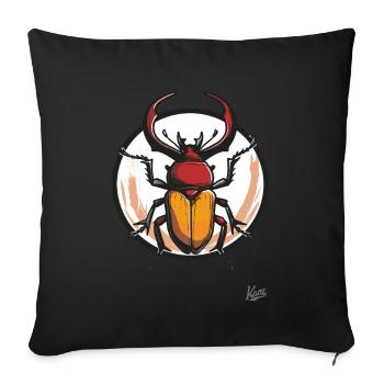 Grand, gros et puissant scarabée XXL - Housse de coussin décorative 45 x 45 cm - noir - Devant