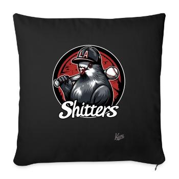 Funny parody baseball team pigeon: LA Shitters - Sofa pillowcase 17,3'' x 17,3'' (45 x 45 cm) - black - Front