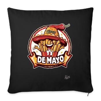 Cinco de Mayo : Mayo et frites au sombrero - Housse de coussin décorative 45 x 45 cm - noir - Devant