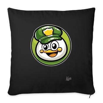 Petit oiseau policier mignon - Housse de coussin décorative 45 x 45 cm - noir - Devant