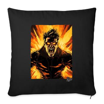 Super Anger Hero: The Heroic Outbreak - Sofa pillowcase 17,3'' x 17,3'' (45 x 45 cm) - black - Front