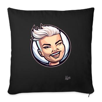 Short-haired lucky cat: Woman, fresh and cheeky! - Sofa pillowcase 17,3'' x 17,3'' (45 x 45 cm) - black - Front