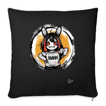 Bunny Girl de dessin animé drôle et coquin - Housse de coussin décorative 45 x 45 cm - noir - Devant