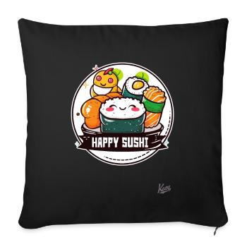 Kawaii Cute: Fun and Happy Sushi Designs - Sofa pillowcase 17,3'' x 17,3'' (45 x 45 cm) - black - Front