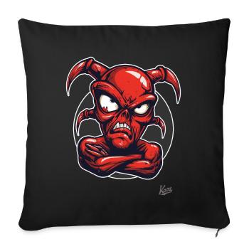 Little Demon : Le diable en a assez - Housse de coussin décorative 45 x 45 cm - noir - Devant