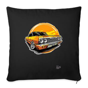 Classic Golden Oldtimer : Style Lowrider - Housse de coussin décorative 45 x 45 cm - noir - Devant