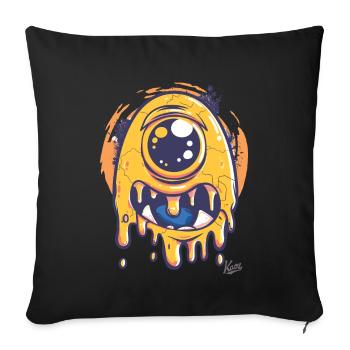Funny One-Eyed Cyclops: Cute Monster - Sofa pillowcase 17,3'' x 17,3'' (45 x 45 cm) - black - Front