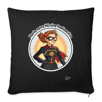 Marie, our radioactive heroine - Sofa pillowcase 17,3'' x 17,3'' (45 x 45 cm) - black - Front