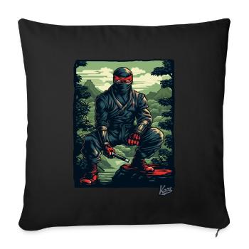 Black Nature Ninja - Sofa pillowcase 17,3'' x 17,3'' (45 x 45 cm) - black - Front