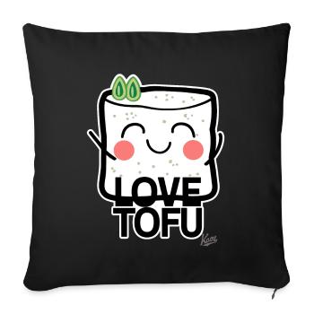 Tofu Love : Tofu Heartbreaker - Housse de coussin décorative 45 x 45 cm - noir - Devant
