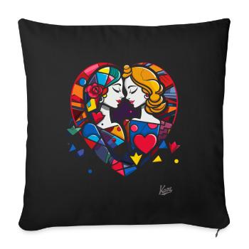 Lovers and Hearts: A Matter of the Heart and Love - Sofa pillowcase 17,3'' x 17,3'' (45 x 45 cm) - black - Front