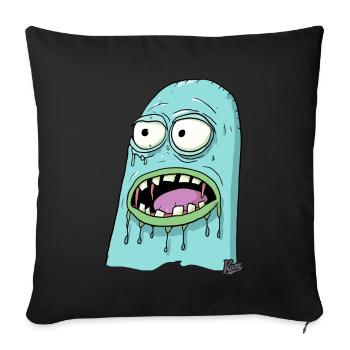 Stupid lazy slimy worm - Sofa pillowcase 17,3'' x 17,3'' (45 x 45 cm) - black - Front