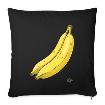 Deux bananes sont une paire de bananes - Housse de coussin décorative 45 x 45 cm - noir - Devant