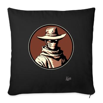 Duell am Mittag Western-Gesichtsmaske Cowboy - Sofakissenbezug 45 x 45 cm - Schwarz - Vorne
