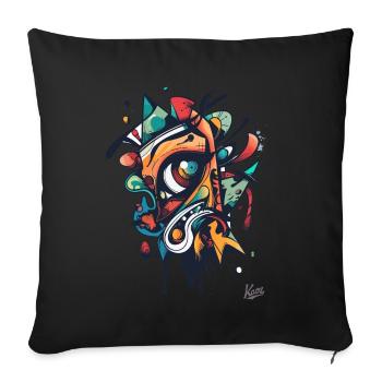 Le regard abstrait de l’art moderne - Housse de coussin décorative 45 x 45 cm - noir - Devant