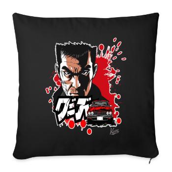Japanese Cartoon Art, Crime Noir - Sofa pillowcase 17,3'' x 17,3'' (45 x 45 cm) - black - Front