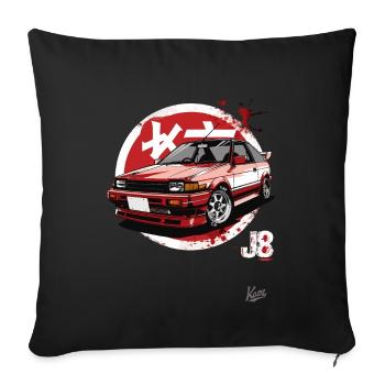 80s & 90s: Japanese sports car JDM tuning - Sofa pillowcase 17,3'' x 17,3'' (45 x 45 cm) - black - Front