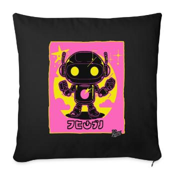 Super robot japonais : super disco funk - Housse de coussin décorative 45 x 45 cm - noir - Devant