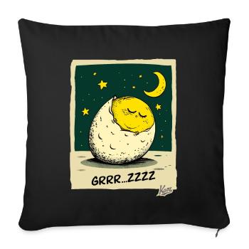 Sleeping Sweet Egg in the Shell Moon and Stars - Sofa pillowcase 17,3'' x 17,3'' (45 x 45 cm) - black - Front