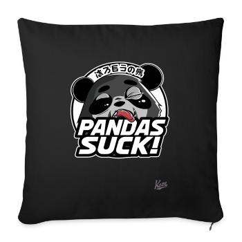 Pandas are stupid: Panda bear bear - Sofa pillowcase 17,3'' x 17,3'' (45 x 45 cm) - black - Front