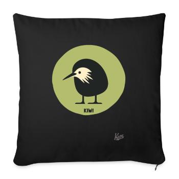 Abstract comic kiwi bird - Sofa pillowcase 17,3'' x 17,3'' (45 x 45 cm) - black - Front