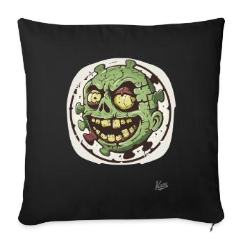 Stupide Drôle Zombie Puzzle Tête - Housse de coussin décorative 45 x 45 cm - noir - Devant