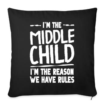 Famille Enfants Frères et sœurs Idée cadeau drôle - Housse de coussin décorative 45 x 45 cm - noir - Devant