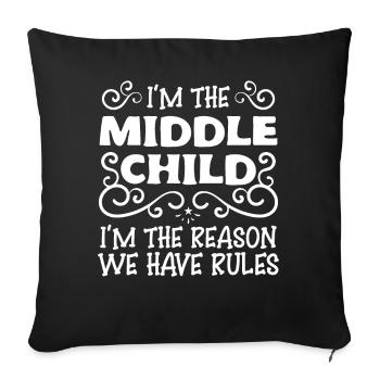 Famille Enfants Frères et sœurs Idée cadeau drôle - Housse de coussin décorative 45 x 45 cm - noir - Devant