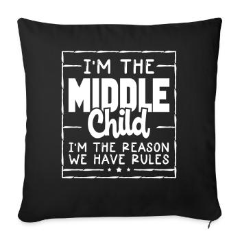 Famille Enfants Frères et sœurs Idée cadeau drôle - Housse de coussin décorative 45 x 45 cm - noir - Devant
