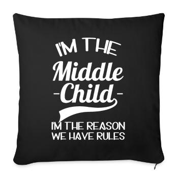 Famille Enfants Frères et sœurs Idée cadeau drôle - Housse de coussin décorative 45 x 45 cm - noir - Devant