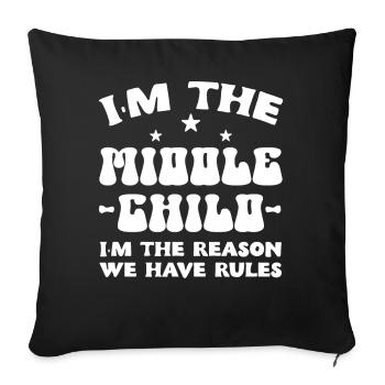 Famille Enfants Frères et sœurs Idée cadeau drôle - Housse de coussin décorative 45 x 45 cm - noir - Devant