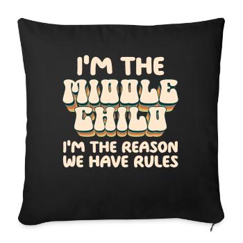 Famille Enfants Frères et sœurs Idée cadeau drôle - Housse de coussin décorative 45 x 45 cm - noir - Devant
