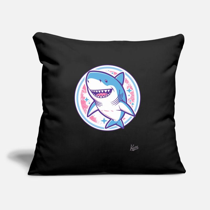 Requin drôle amical Housse de coussin décorative 45 x 45 cm