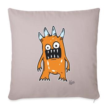 Orange funny stupid monster - Sofa pillowcase 17,3'' x 17,3'' (45 x 45 cm) - light taupe - Front