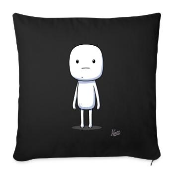 Marshmallow Guy: The Stick Figure Buddy - Sofa pillowcase 17,3'' x 17,3'' (45 x 45 cm) - black - Front