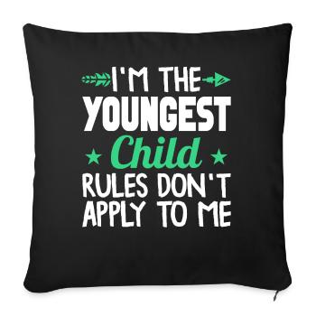 Family Kids Siblings Funny Gift Idea - Sofa pillowcase 17,3'' x 17,3'' (45 x 45 cm) - black - Front