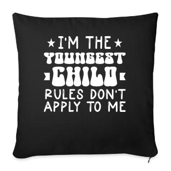 Family Kids Siblings Funny Gift Idea - Sofa pillowcase 17,3'' x 17,3'' (45 x 45 cm) - black - Front