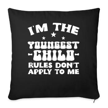 Family Kids Siblings Funny Gift Idea - Sofa pillowcase 17,3'' x 17,3'' (45 x 45 cm) - black - Front