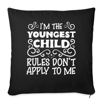 Family Kids Siblings Funny Gift Idea - Sofa pillowcase 17,3'' x 17,3'' (45 x 45 cm) - black - Front