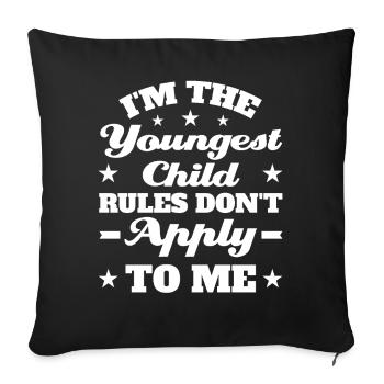 Family Kids Siblings Funny Gift Idea - Sofa pillowcase 17,3'' x 17,3'' (45 x 45 cm) - black - Front