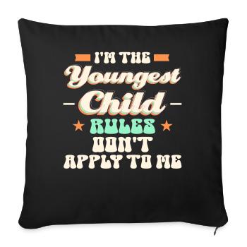 Family Kids Siblings Funny Gift Idea - Sofa pillowcase 17,3'' x 17,3'' (45 x 45 cm) - black - Front